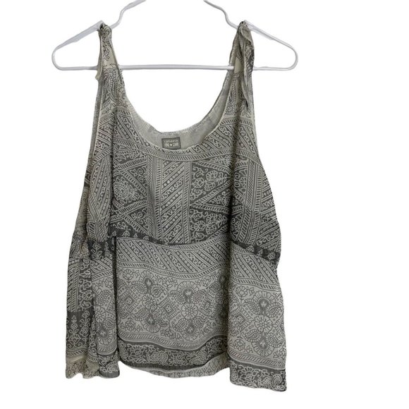 Converse One Star Layered Semi-Sheer Adjustable Tie Straps Grey & White Womens L - Picture 1 of 12